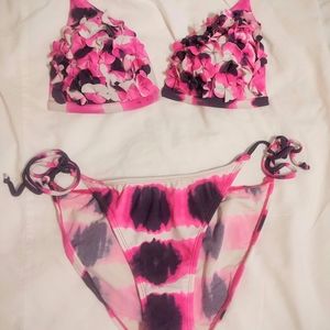 Ruffled flora tie dye classic style bikini by Venus